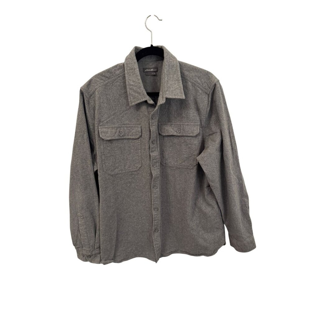 Eddie Bauer men's gray flannel shirt size xl